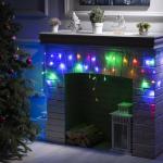 Гирлянда «Бахрома» 3 ? 0.5 м, IP20, прозрачная нить, 80 LED, свечение мульти, 8 режимов, 220 В