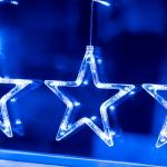 Гирлянда «Бахрома» 2.4 ? 0.9 м с насадками «Звёзды», IP20, прозрачная нить, 138 LED, свечение синее, 8 режимов, 220 В