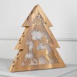 Светодиодная фигура «Ёлка» 30 ? 33 ? 6.5 см, дерево, батарейки АААх2 (не в комплекте), свечение тёплое белое