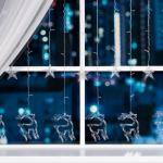 Гирлянда «Бахрома» 2.4 ? 0.9 м с насадками «Олень», IP20, прозрачная нить, 138 LED, свечение белое, 8 режимов, 220 В