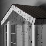 Гирлянда «Бахрома» 3 ? 0.6 м, IP44, УМС, тёмная нить, 100 LED, свечение белое, мерцание, 24 В