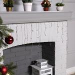 Гирлянда «Бахрома» 1.8 ? 0.5 м, IP20, прозрачная нить, 48 LED, свечение тёплое белое, 8 режимов, 220 В