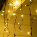 Гирлянда «Бахрома» 3 ? 0.6 м, IP44, УМС, тёмная нить, 160 LED, свечение тёплое белое, 220 В