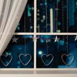 Гирлянда «Бахрома» 2.4 ? 0.9 м с насадками «Сердце», IP20, прозрачная нить, 186 LED, свечение мульти, 8 режимов, 220 В