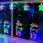 Гирлянда «Бахрома» 2.4 ? 0.9 м с насадками «Олень», IP20, прозрачная нить, 138 LED, свечение мульти, 8 режимов, 220 В