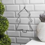 Светодиодная фигура «Ёлка» 20 ? 29 см, металл, батарейки ААх2 (не в комплекте), свечение тёплое белое