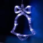 Гирлянда «Бахрома» 2.4 ? 0.9 м с насадками «Колокольчики», IP20, прозрачная нить, 138 LED, свечение белое, 8 режимов, 220 В