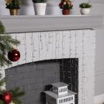 Гирлянда «Бахрома-арка» 1 ? 1 м, IP20, прозрачная нить, 126 LED, свечение тёплое белое, 8 режимов, 220 В