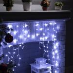 Гирлянда «Бахрома-арка» 1 ? 1 м, IP20, прозрачная нить, 126 LED, свечение белое, 8 режимов, 220 В