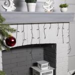 Гирлянда «Бахрома» 1.8 ? 0.5 м, IP20, тёмная нить, 48 LED, свечение белое, 8 режимов, 220 В