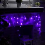 Гирлянда «Бахрома» 1.8 ? 0.5 м, IP20, тёмная нить, 48 LED, свечение фиолетовое, 8 режимов, 220 В