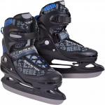 Коньки раздвижные р.34-37 PW -211C black/blue RUSH ACTION