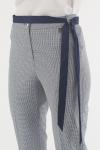 Брюки на высокой посадке слегка зауженные 7/8 "Вайден" клетка серо-голубая