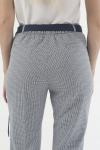 Брюки на высокой посадке слегка зауженные 7/8 "Вайден" клетка серо-голубая