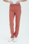Брюки на высокой посадке слегка зауженные  "Тенсел" лососевый