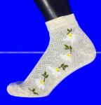 Беларусь носки женские лен ажурные "Цветочки"