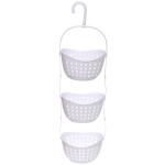 Корзина - органайзер для хранения подвесная "ЛЕНАРО", цвет белый, три секции, 23*16*79см