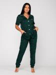 Костюм женский кулирка с брюками "ЛЕОНА" ЗЕЛЕНЬ