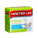 Лейкопластырь медицинский фиксирующий MASTER UNI на нетканой основе, 3 x 500 см