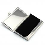 Визитница карманная с накладкой из нефрита, серебристая