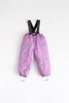Брюки детские на лямках зимние фиалка