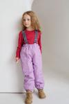 Брюки детские на лямках зимние фиалка