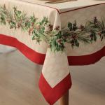 Набор новогодний столовый Christmas wreath скатерть 150х110см +/-3см с ВГМО, салфетка 40х40см-4 шт, 100%хл