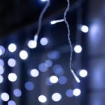 Гирлянда «Бахрома» 12 ? 0.7 м, IP44, УМС, белая нить, 240 LED, свечение белое, мерцание, 220 В