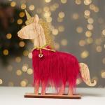 Декор с подсветкой «Единорог с колокольчиком» 21.5?5?23 см, красный