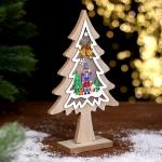 Декор с подсветкой «Ёлка и щелкунчик», 13 ? 4,5 ? 22 см