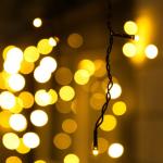 Гирлянда «Бахрома» 12 ? 0.7 м, IP44, УМС, тёмная нить, 240 LED, свечение тёплое белое, 220 В