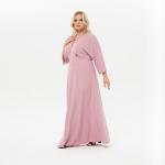 Платье длинное с V- вырезом, пудровое