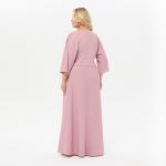 Платье длинное с V- вырезом, пудровое