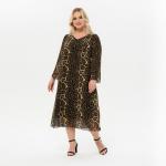 Платье шифоновое, А-силуэта, принт "леопард"