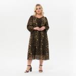 Платье шифоновое, А-силуэта, принт "леопард"