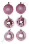 Набор новогодних шаров 8 см (12 шт) SF-7334, светло-розовый №14