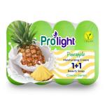 Мыло туалетное с увлажняющим кремом PROLIGHT 1+1 Сливочно-ананасовое, 4Х80 гр. (эко-пак)