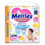 MERRIES Трусики - подгузники для детей размер М - 6-11 кг / 74 шт.