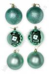 Набор новогодних шаров 8 см (12 шт) SF-7334, аквамариновый №15