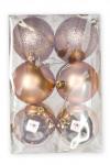Набор новогодних шаров 8 см (12 шт) SF-7334, розовое золото №16