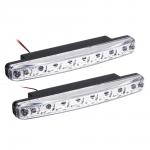 NEW GALAXY Дневные ходовые огни, LED 8 шт., пласт.  корп., 158 мм, 12V, белый, 2 шт.