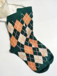 Носки р.37-44 "Ромбики с Ворсом" Зеленые