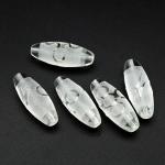 Бусина Дзи "Пять глаз с молнией" из горного хрусталя 10*30мм, 1 бусина