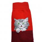 В мире животных | Носки "Пушистый и зеленоглазый!", р-р 40-44 (красный)