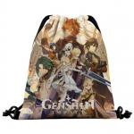 61972 Genshin Impact | Рюкзак текстильный "Герои", р-р 39х32 (кофейный)