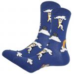 В мире животных | Носки "Котик повис на радуге", р-р 40-44 (джинс)