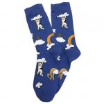 В мире животных | Носки "Котик повис на радуге", р-р 40-44 (джинс)