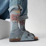 Дэвид Джонс | Носки Вдохновение "Горы и все холмы...и синий хулиган", р-р 36-39 (серо-голубой/желтый)