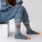 Дэвид Джонс | Носки Вдохновение "Горы и все холмы...и синий хулиган", р-р 36-39 (серо-голубой/желтый)