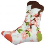 В гармонии с природой | Носки "Цветущая сакура", р-р 40-44 (оранжевый/мятный)